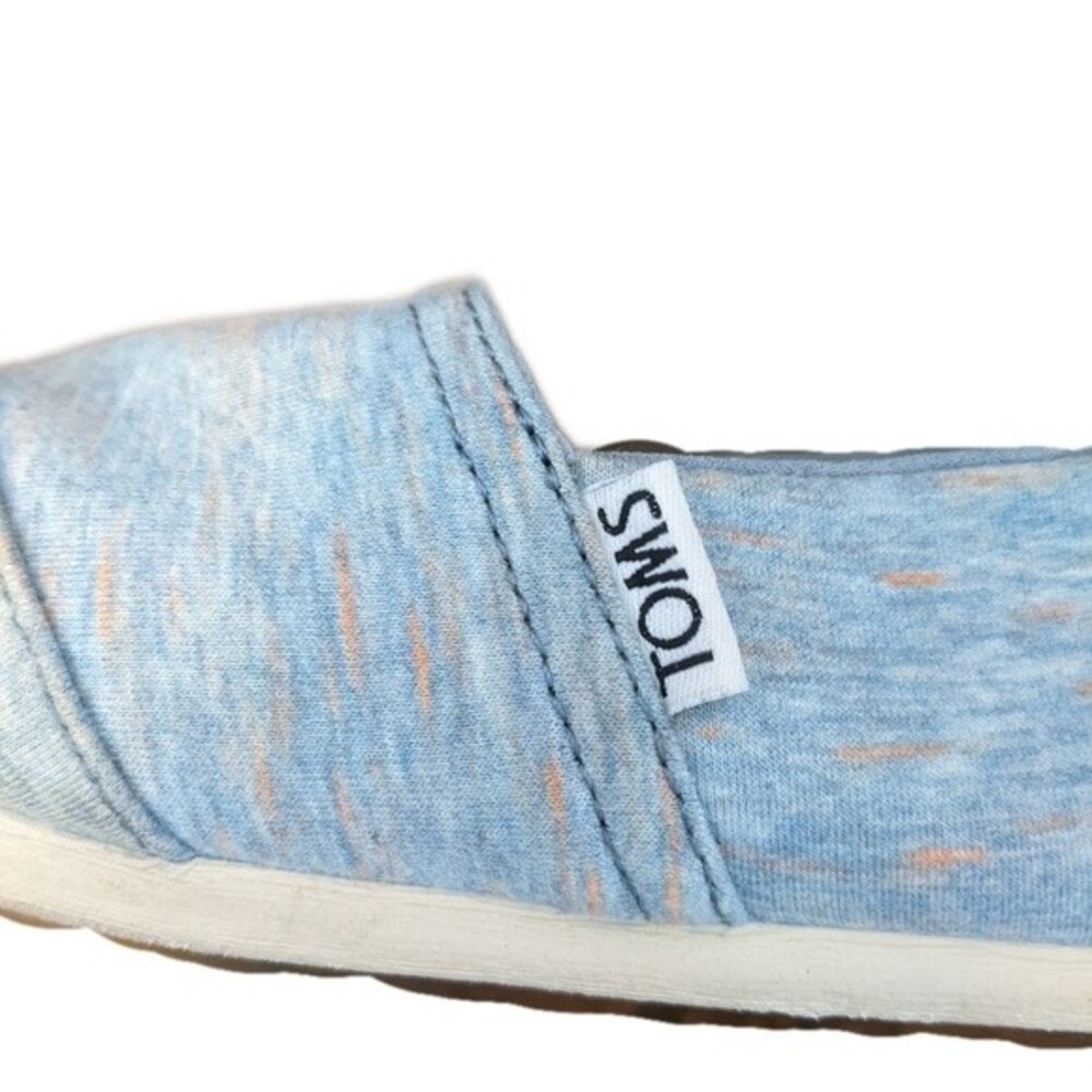 TOMS heather blue & pink slip on loafer sneakers size women's 9.5 - Picture 3 of 5